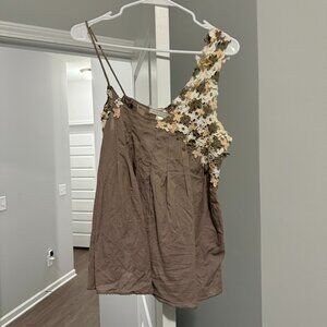 Anthropologie Floral Embroidered Tank | Size L